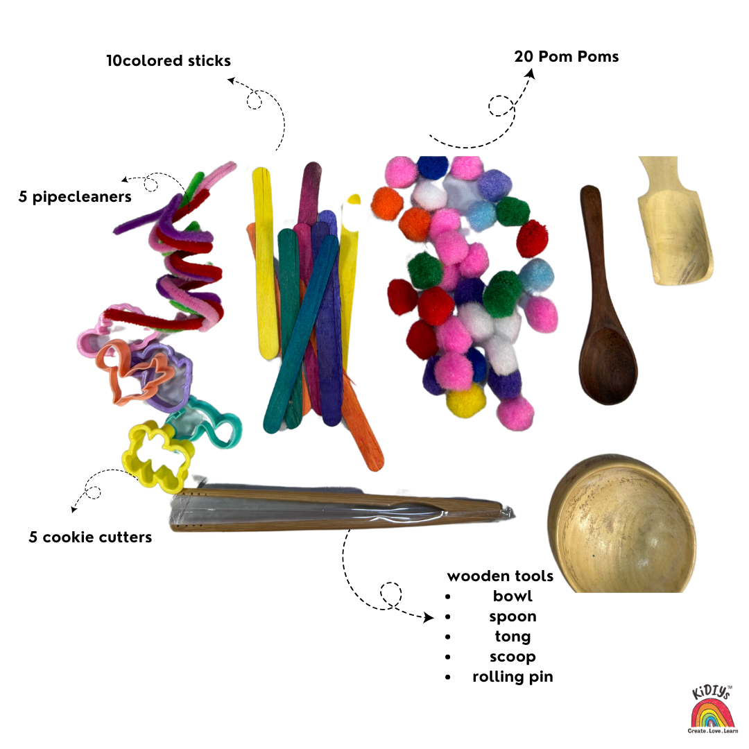 The Ulimate Sensory Starter Pack | Taste Safe | Playdough| Rainbow Rice| Rainbow Pasta | Rainbow chickpeas| Accessories | Wooden Tools