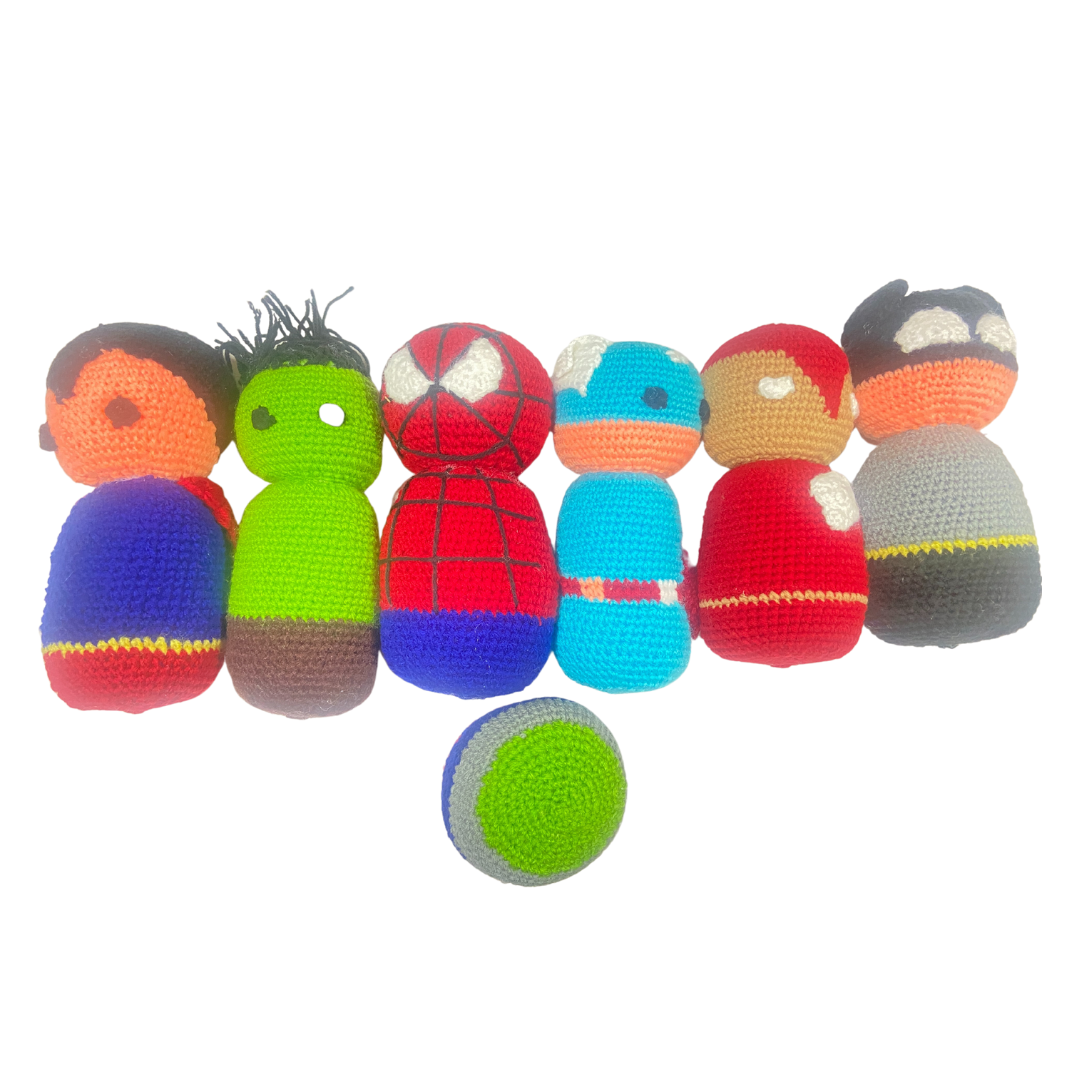 Superhero Crochet Bowling Set