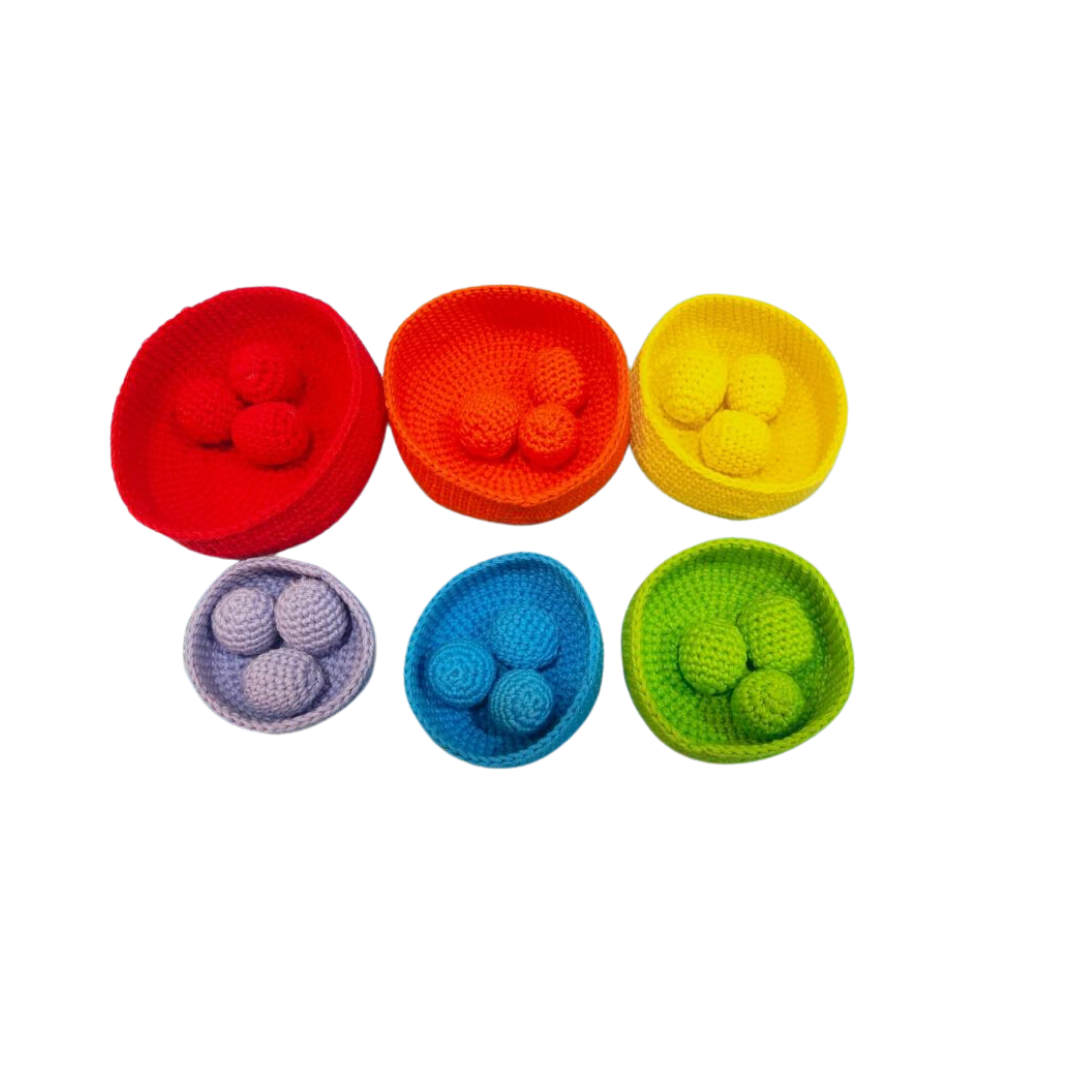 Crochet baskets and ball sorter