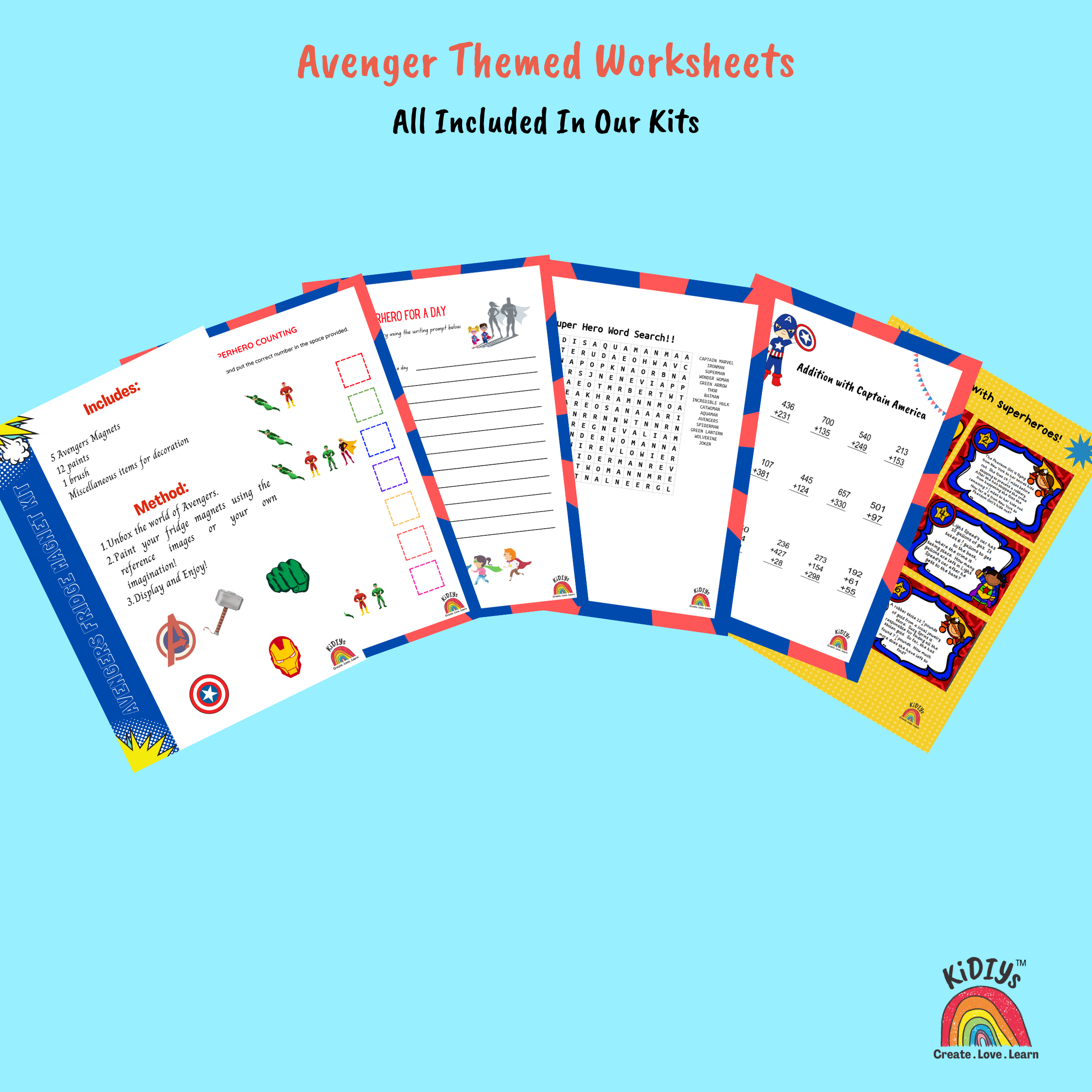 Avengers Themed Worksheet KiDIYs