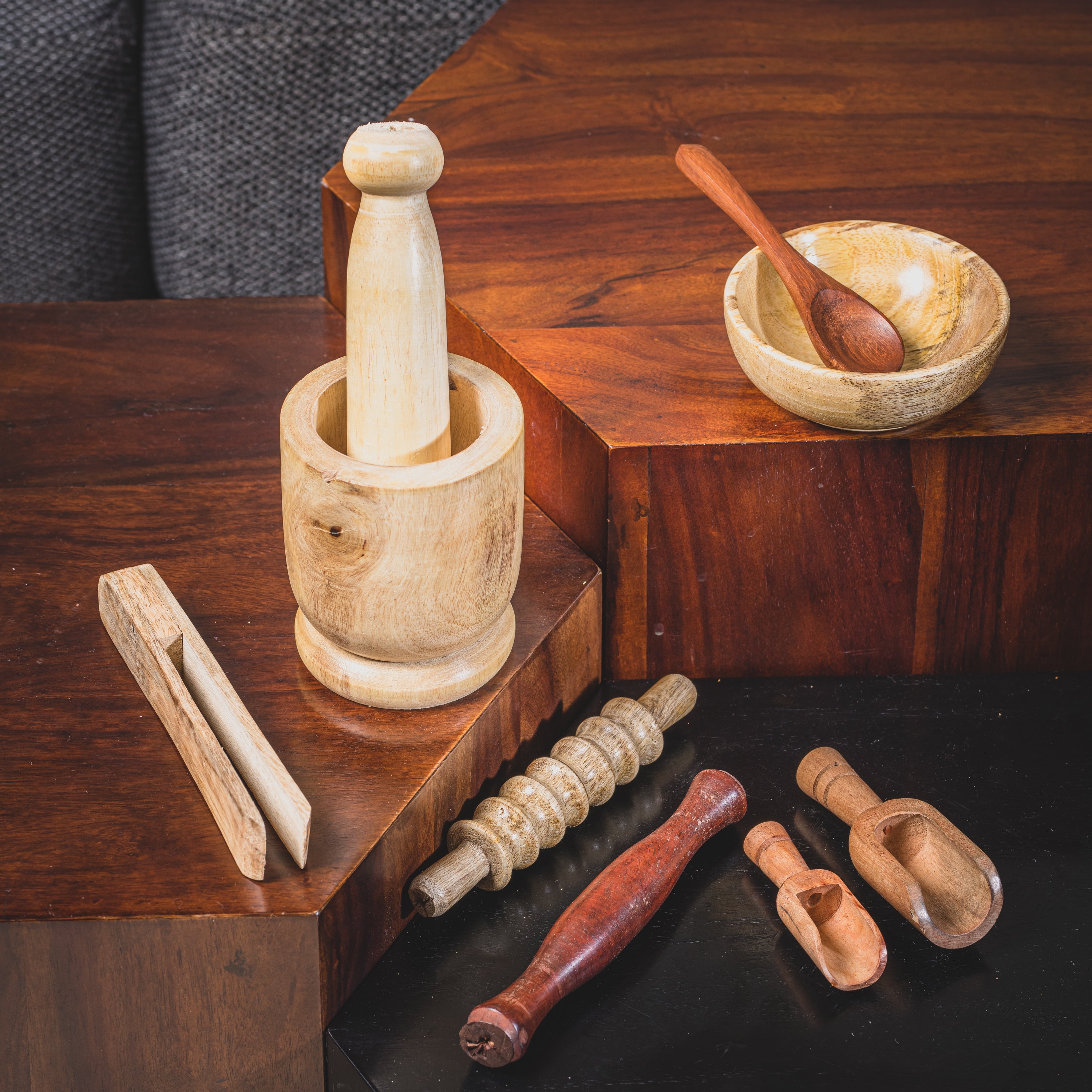 Wooden playdough Tools