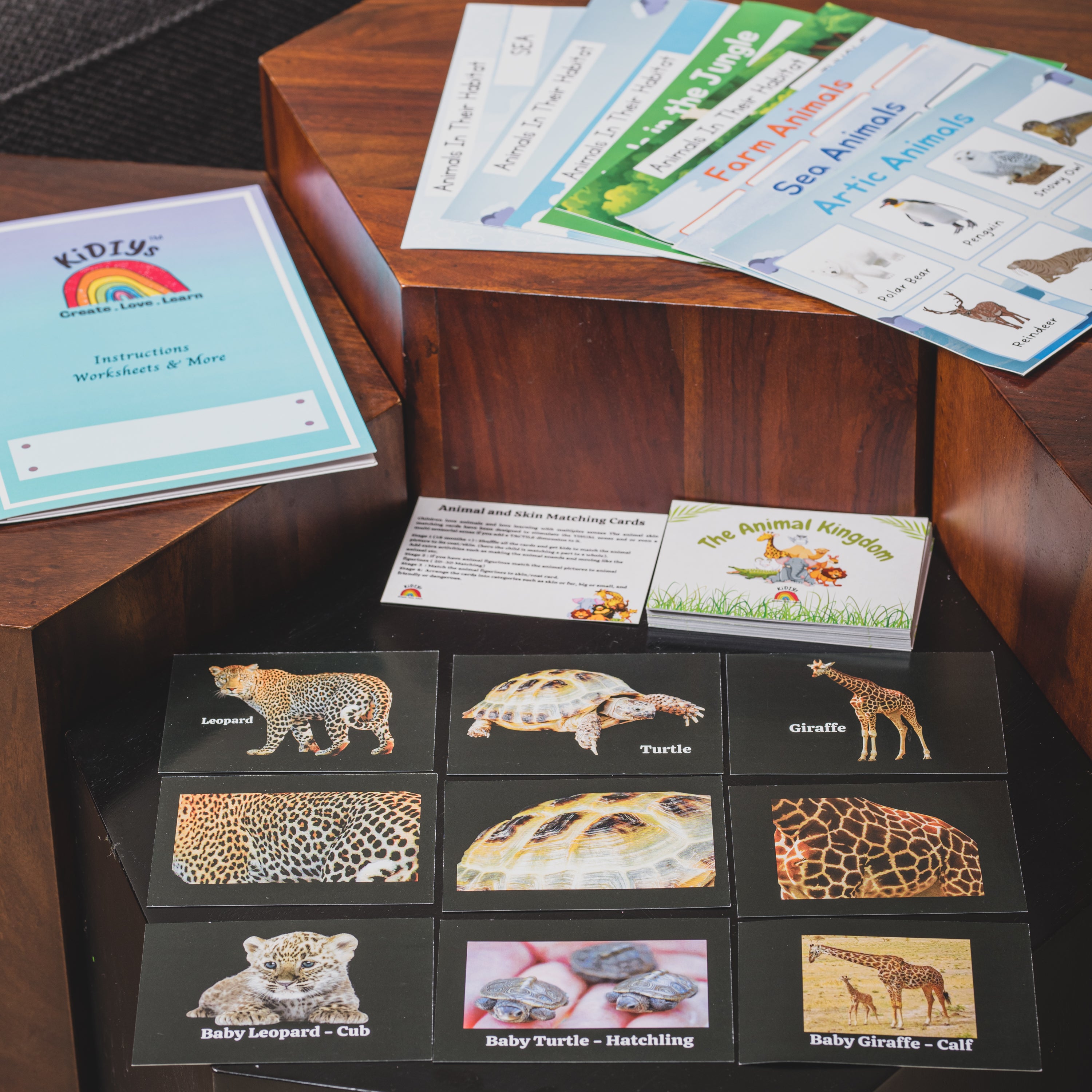 Matching Animal Cards ( Skin, Baby and Habitat Matching)