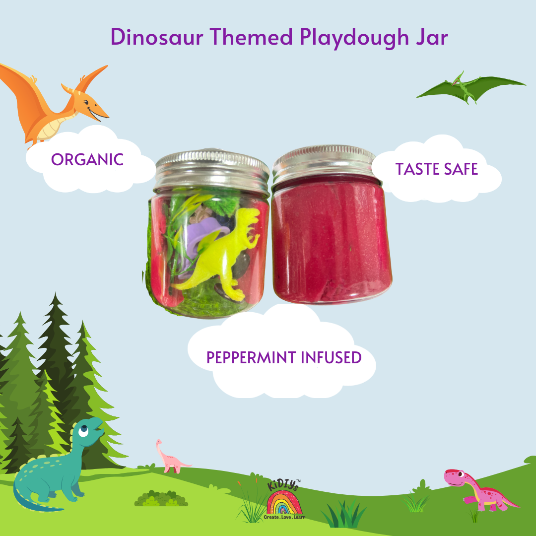 Themed Playdough Jar| 100grams | Organic | Peppermint Infused Dough| Taste Safe