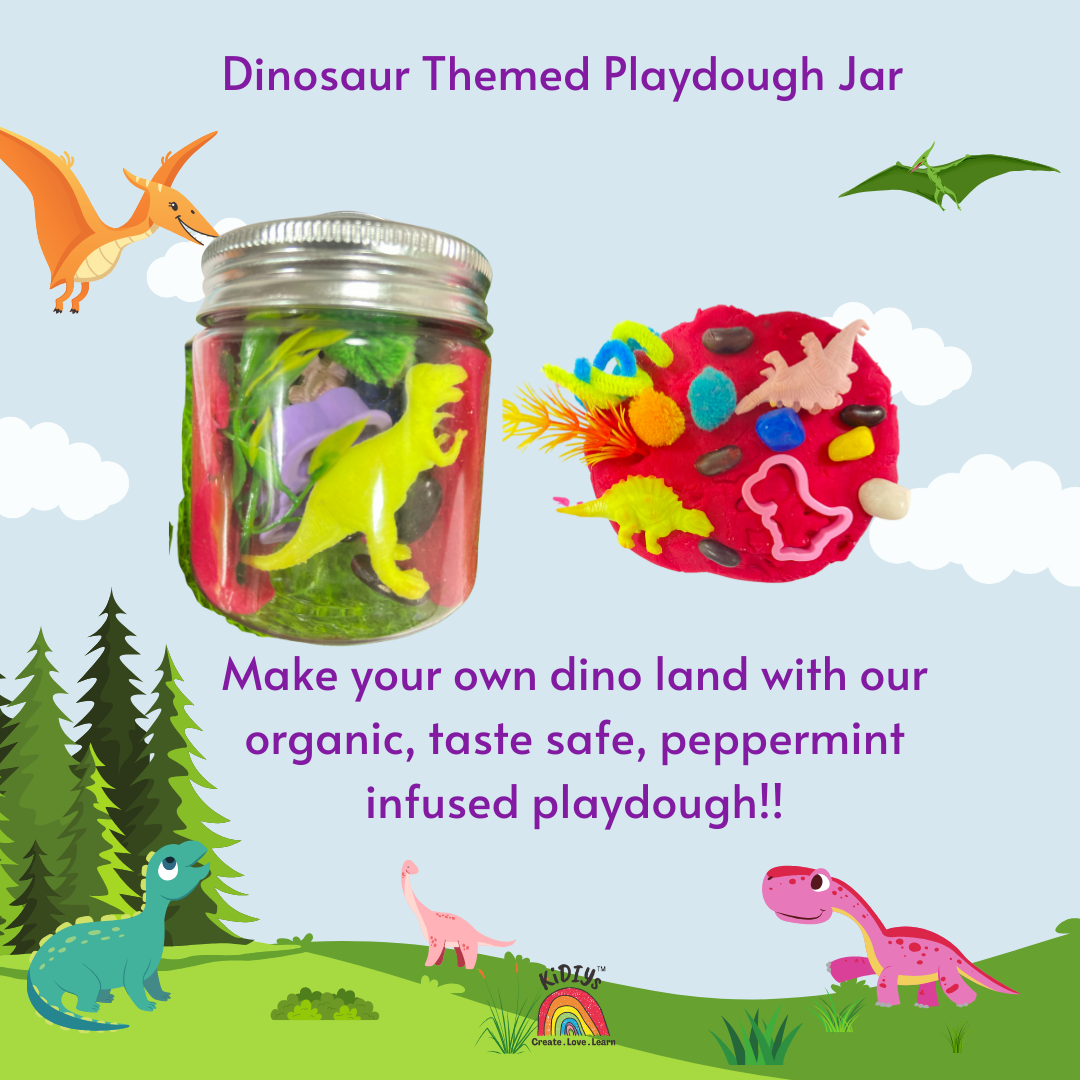 Themed Playdough Jar| 100grams | Organic | Peppermint Infused Dough| Taste Safe