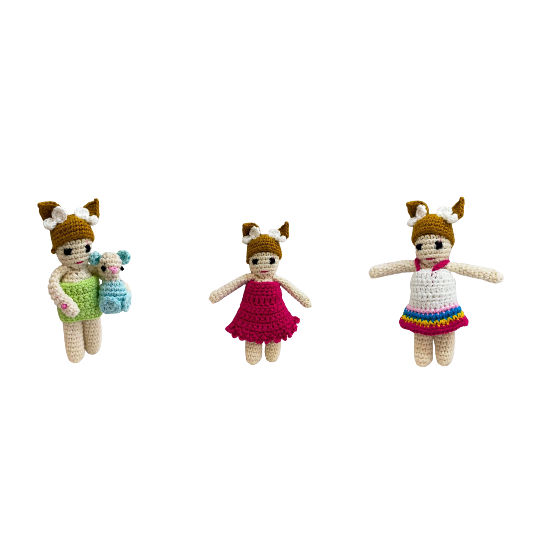 Crochet Doll House With pretend play doll and mini doll (Quiet Book)