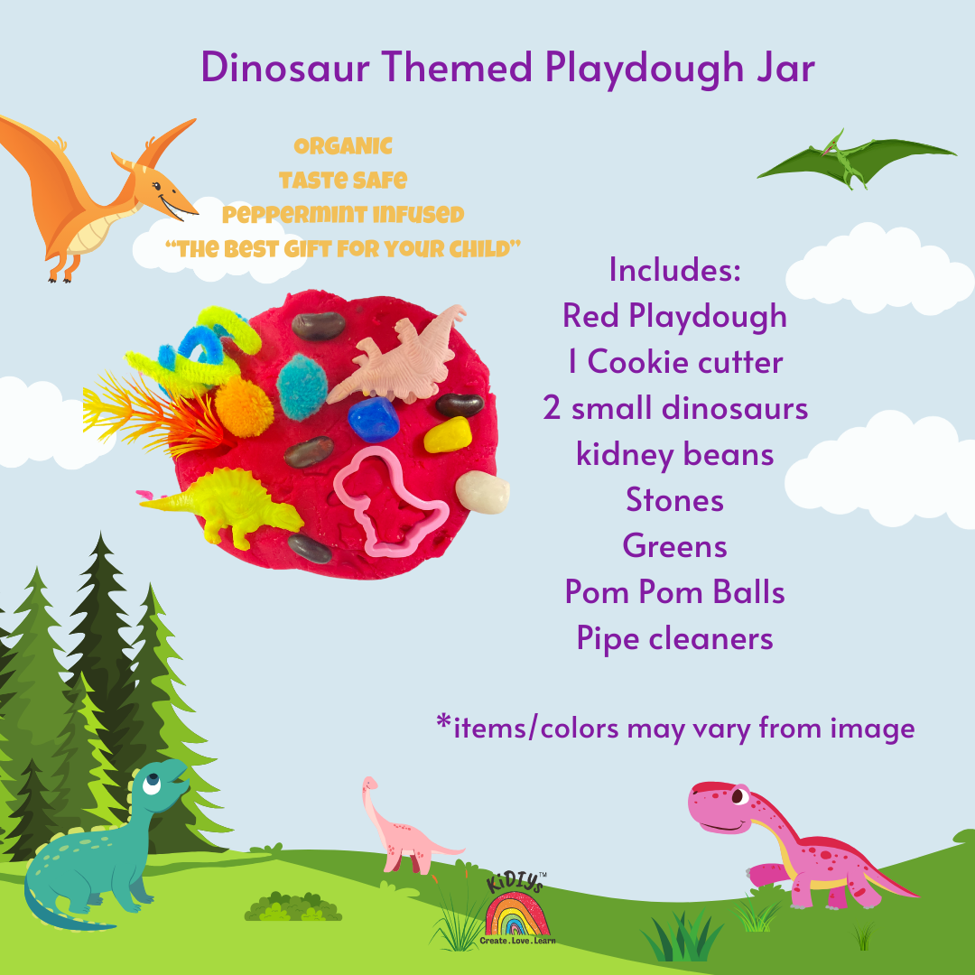 Themed Playdough Jar| 100grams | Organic | Peppermint Infused Dough| Taste Safe