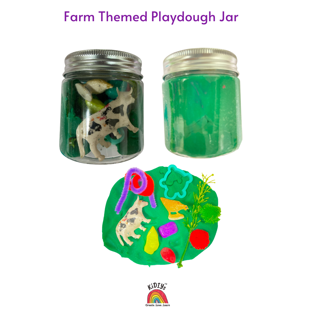 Themed Playdough Jar| 100grams | Organic | Peppermint Infused Dough| Taste Safe