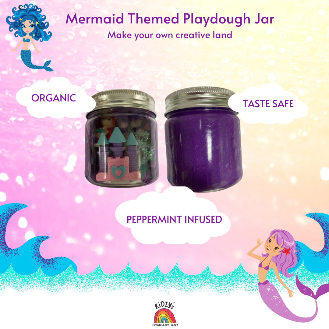 Themed Playdough Jar| 100grams | Organic | Peppermint Infused Dough| Taste Safe