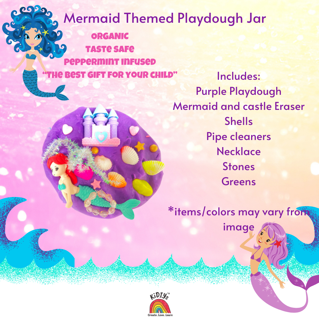 Themed Playdough Jar| 100grams | Organic | Peppermint Infused Dough| Taste Safe