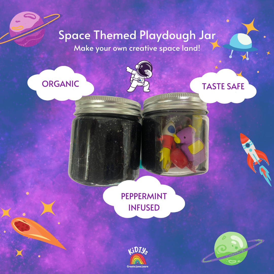 Themed Playdough Jar| 100grams | Organic | Peppermint Infused Dough| Taste Safe