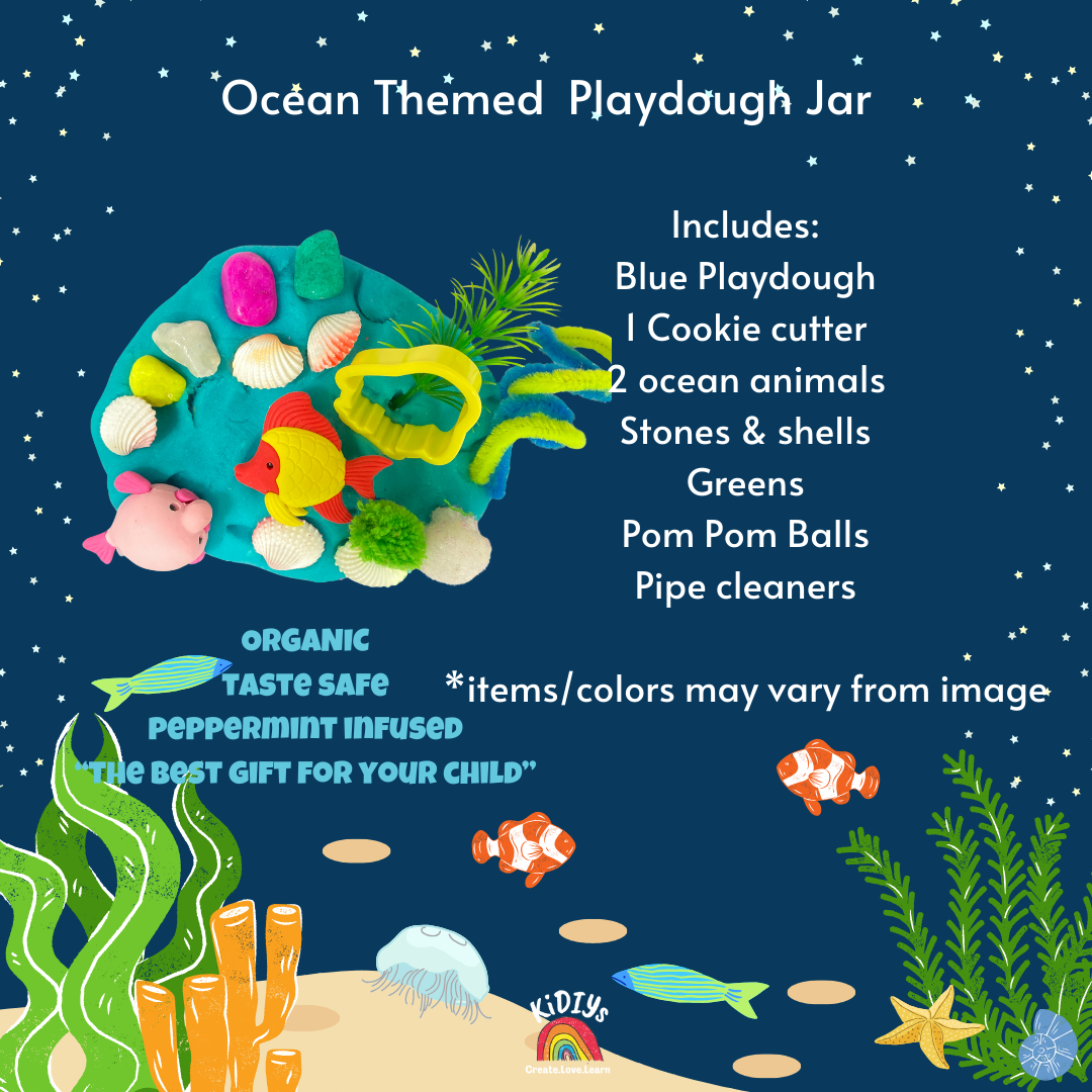 Themed Playdough Jar| 100grams | Organic | Peppermint Infused Dough| Taste Safe