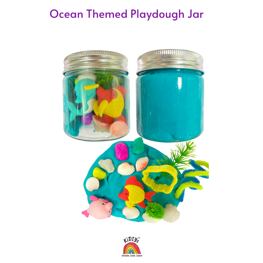 Themed Playdough Jar| 100grams | Organic | Peppermint Infused Dough| Taste Safe