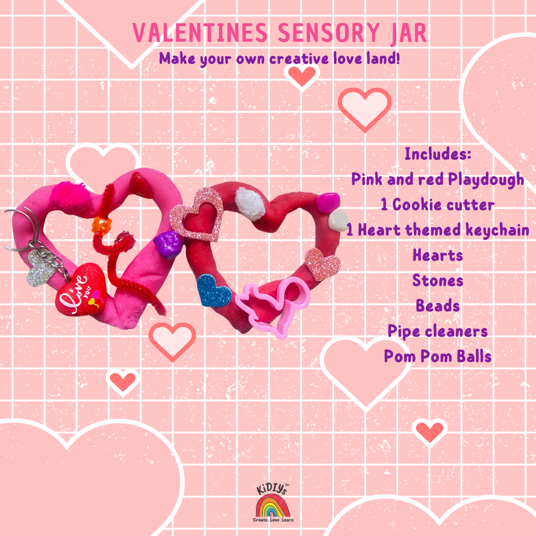 Valentines A-Dough-Rable Love Playdough jar - organic, taste safe and handmade peppermint scented playdoh