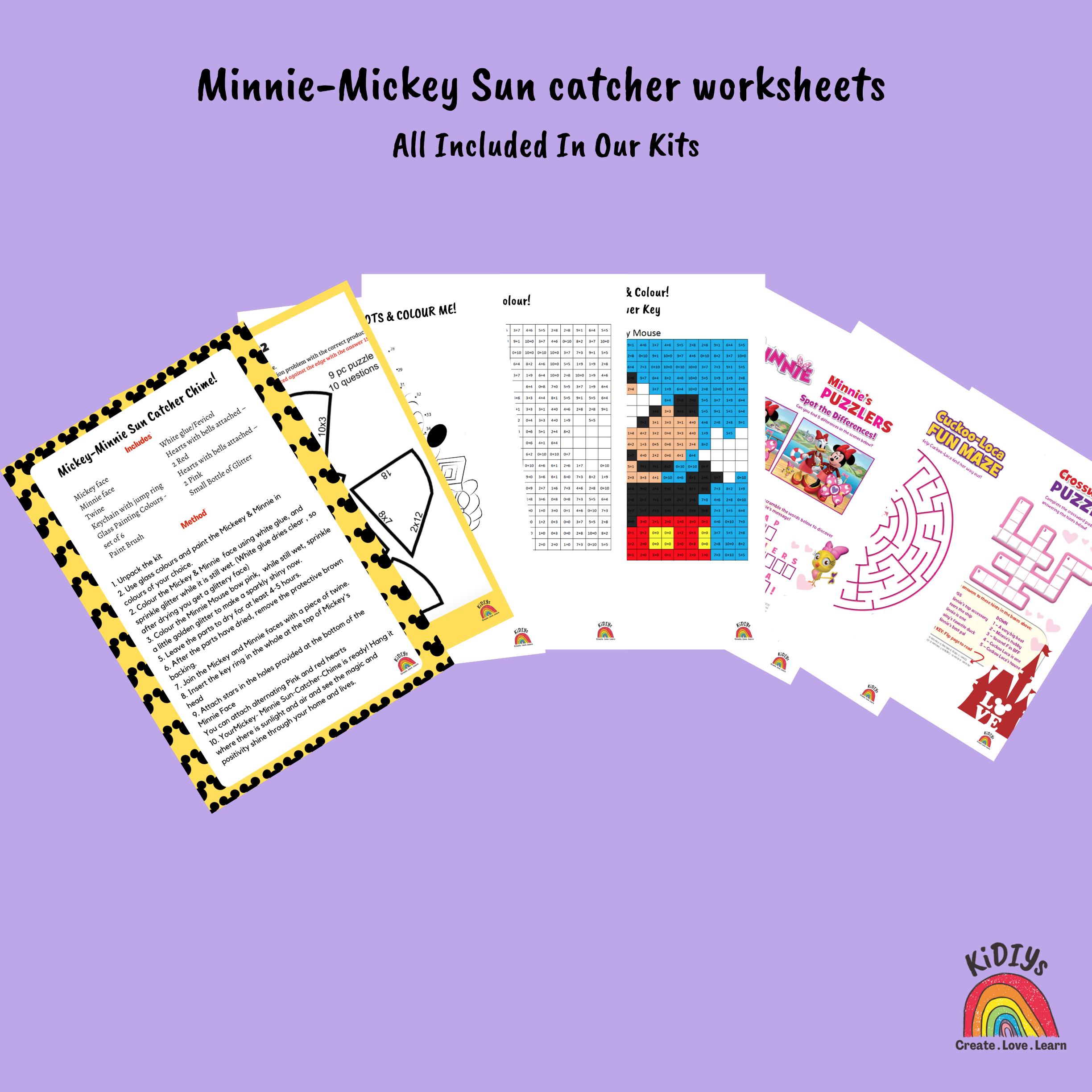 DIY Paint Your Own Suncatcher Chime- Mickey Minnie