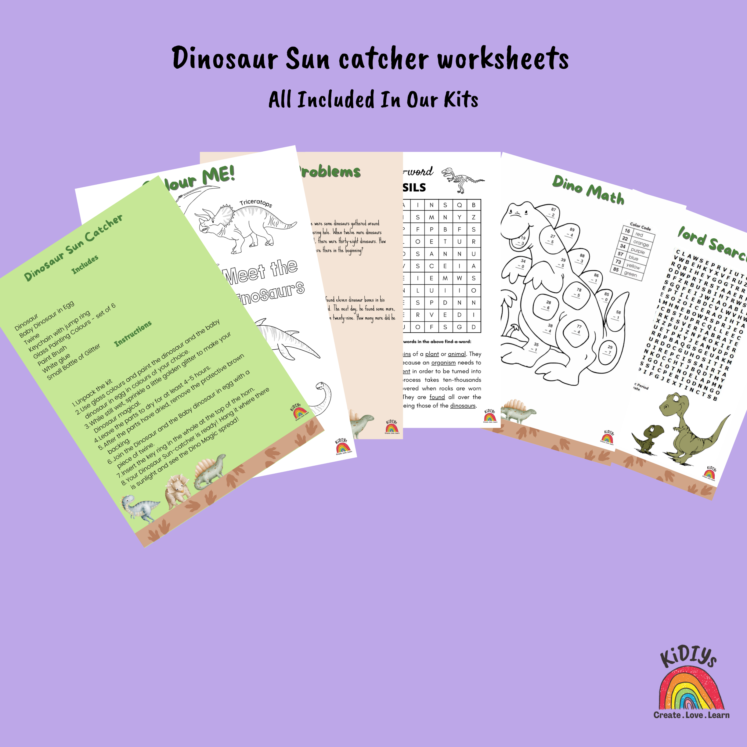 DIY Paint Your Own Sun Catcher - Dinosaur themed