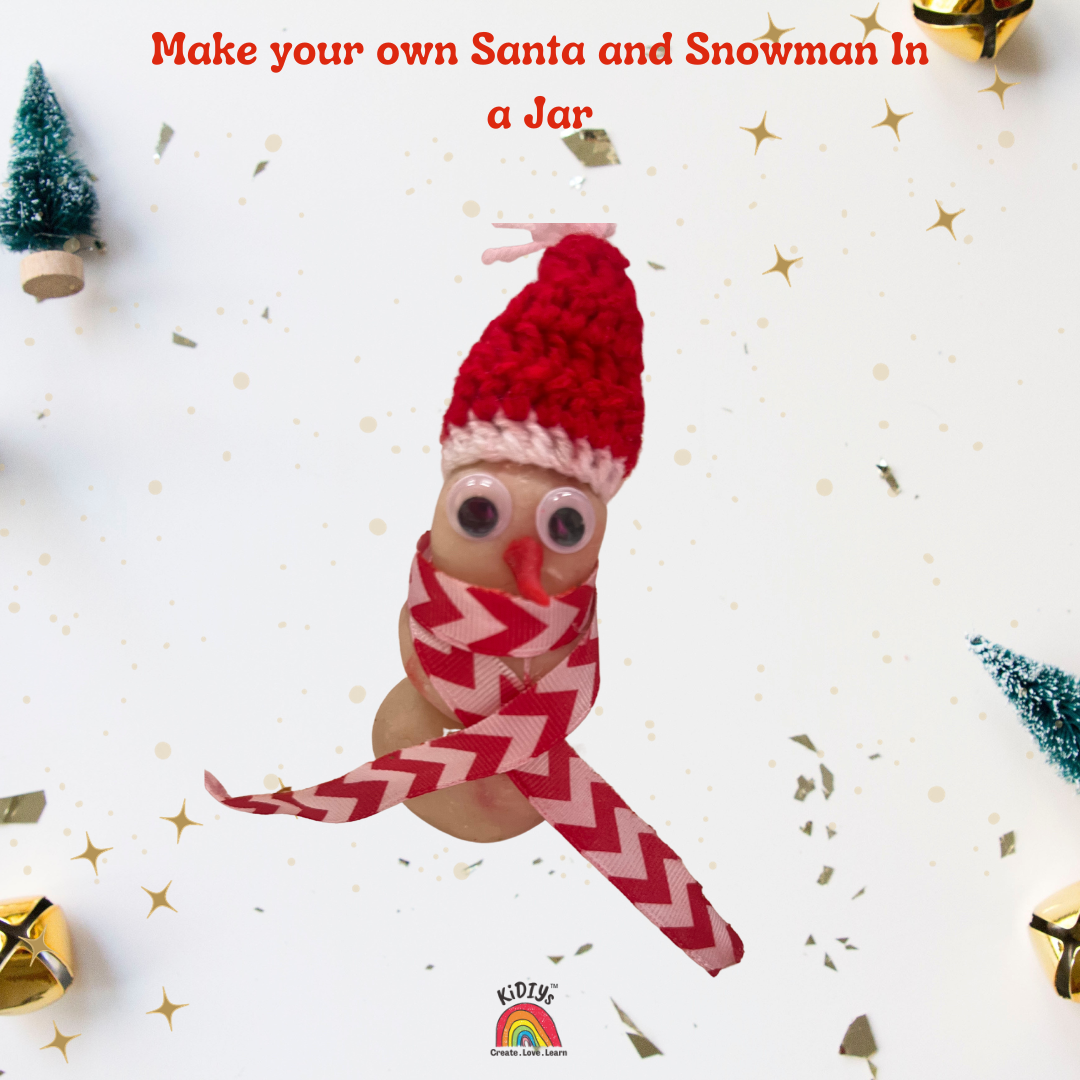 Christmas Snowman & Santa Playdough jar - organic, taste safe and handmade peppermint scented play dough