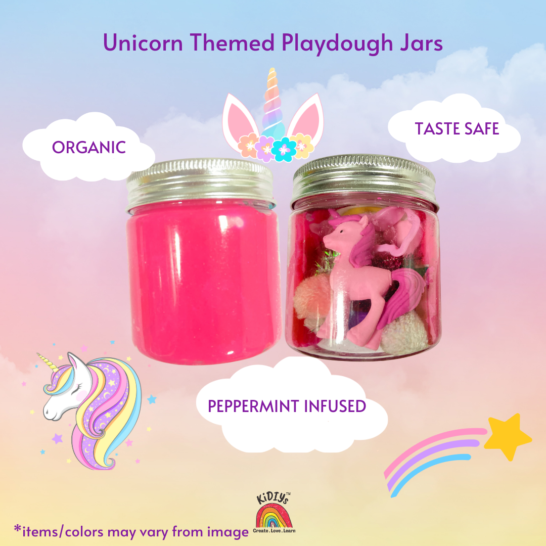 Themed Playdough Jar| 100grams | Organic | Peppermint Infused Dough| Taste Safe