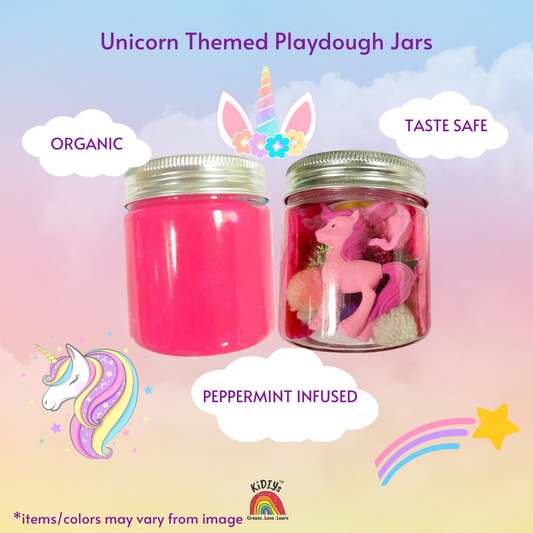 Themed Playdough Jar| 100grams | Organic | Peppermint Infused Dough| Taste Safe