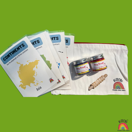 Explore the world - Continent  Playdough Travel Mats - Age 3+