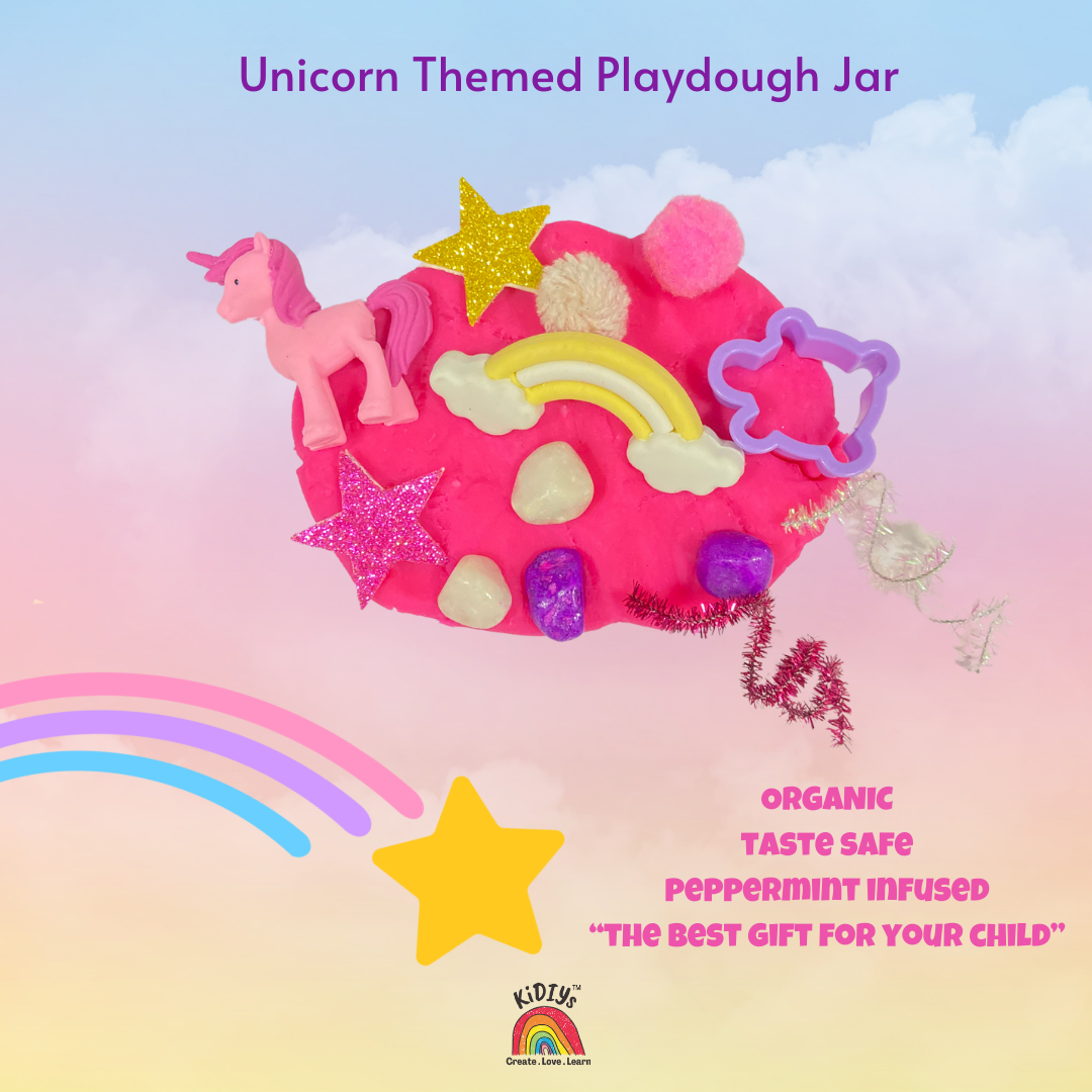 Themed Playdough Jar| 100grams | Organic | Peppermint Infused Dough| Taste Safe