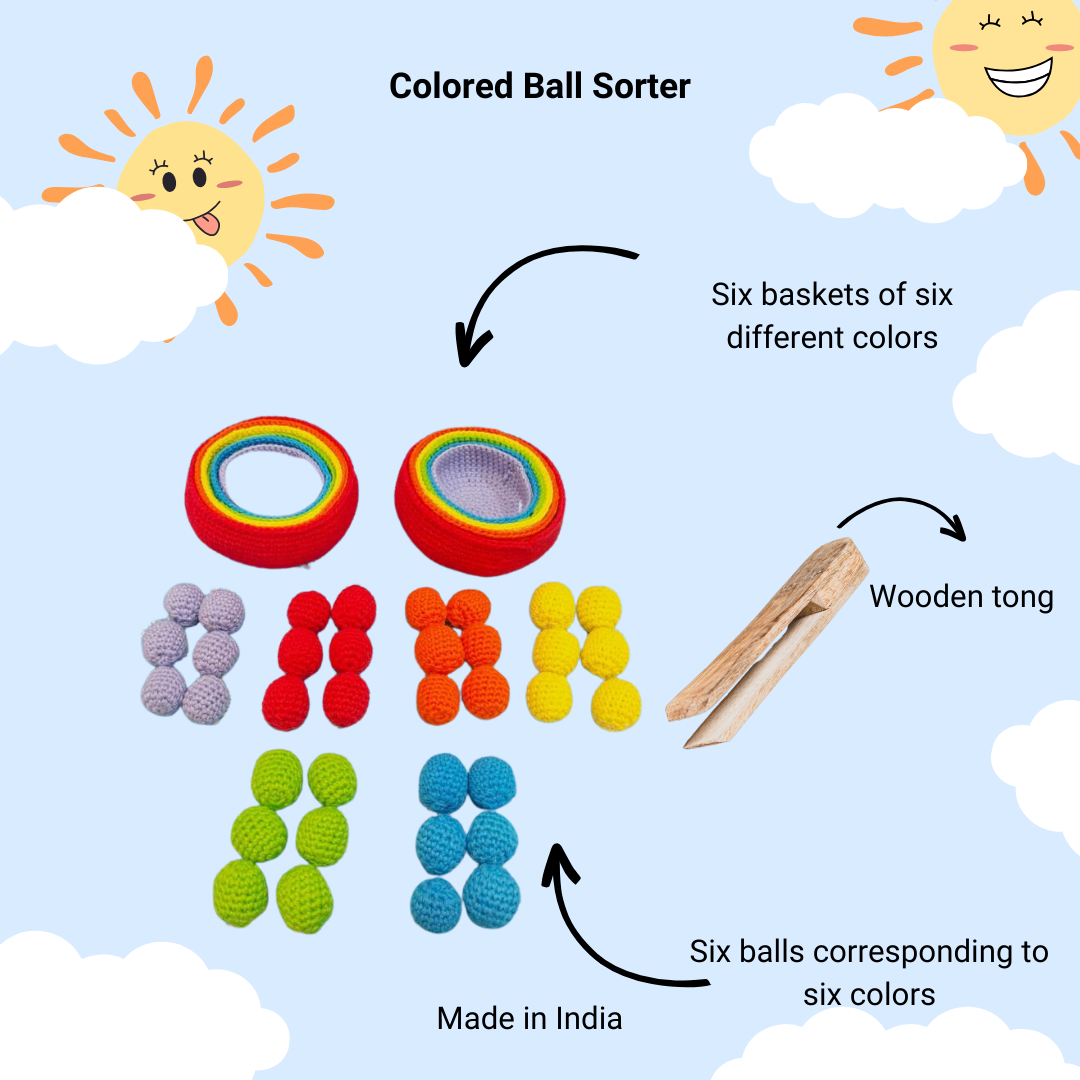 Crochet baskets and ball sorter