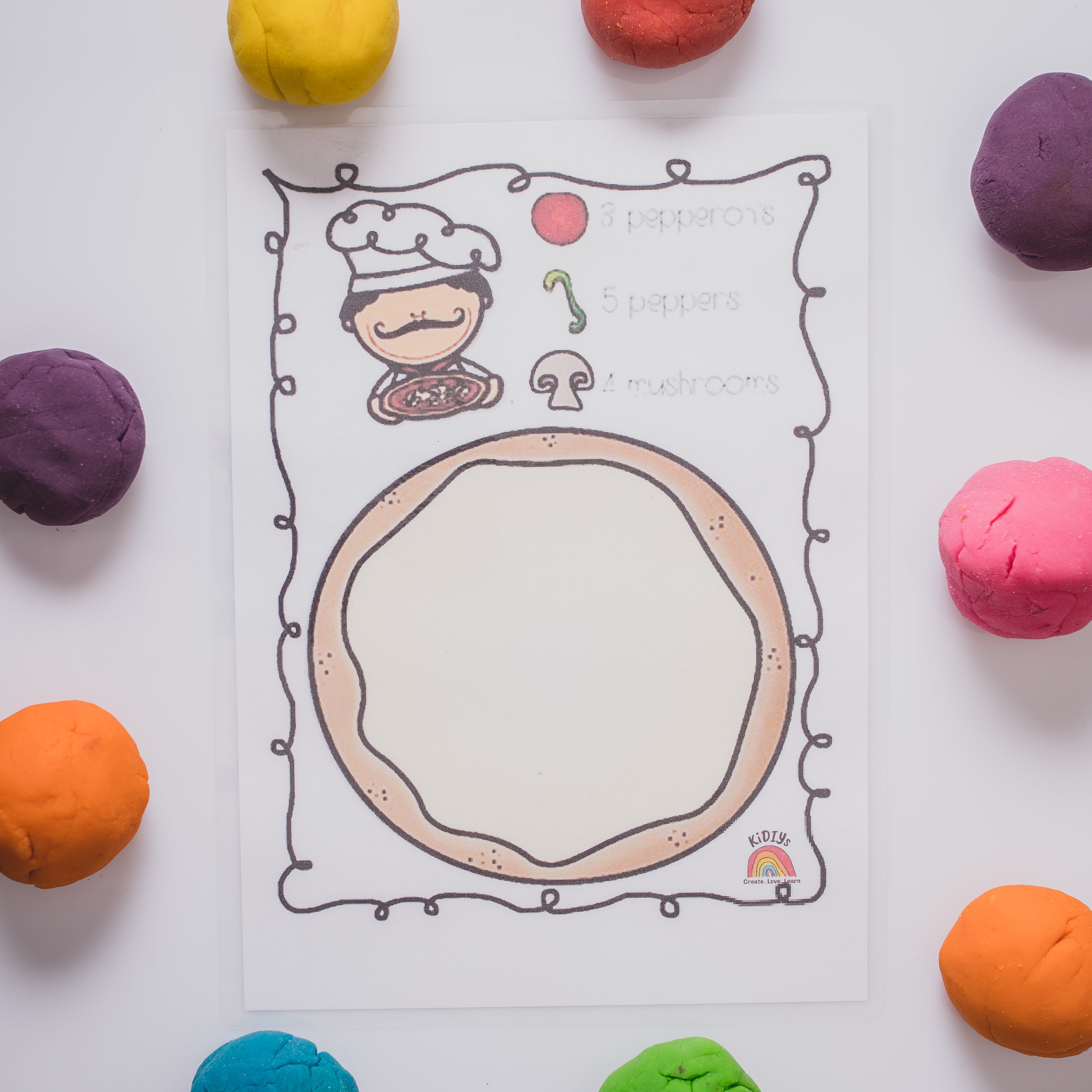 Playdough Mats A4 - set of 8