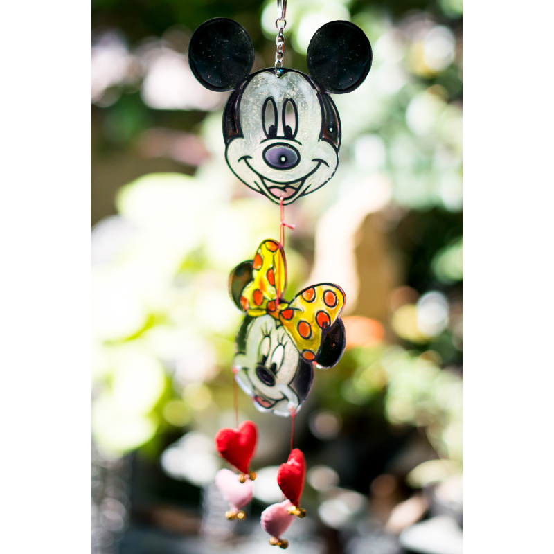 DIY Paint Your Own Suncatcher Chime- Mickey Minnie