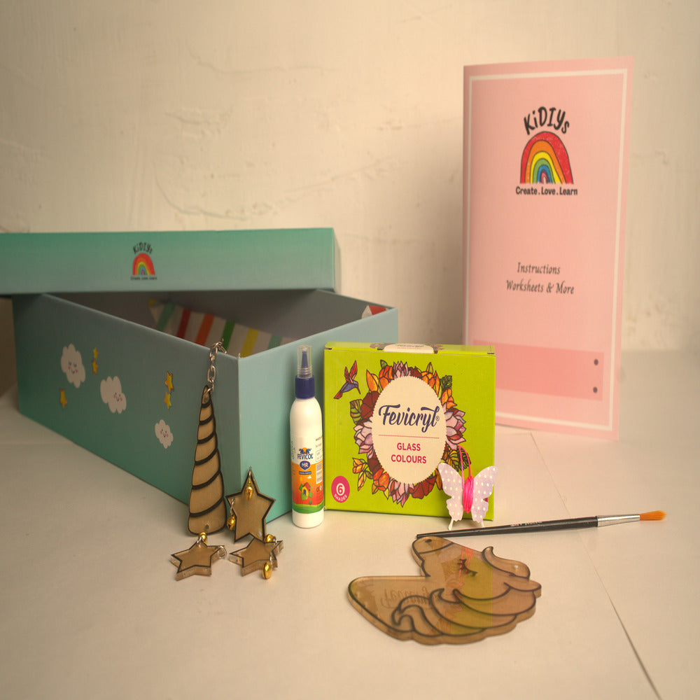 DIY Paint Your Own Sun Catcher Chime- Unicorn & stars