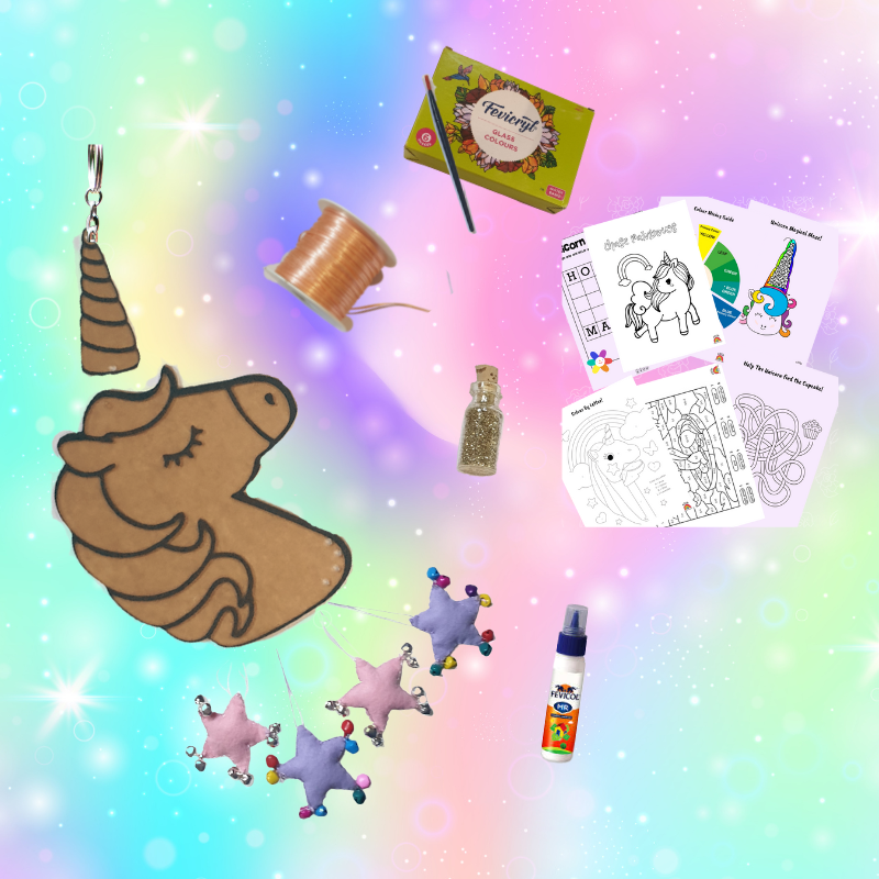 DIY Paint Your Own Sun Catcher Chime- Unicorn & stars