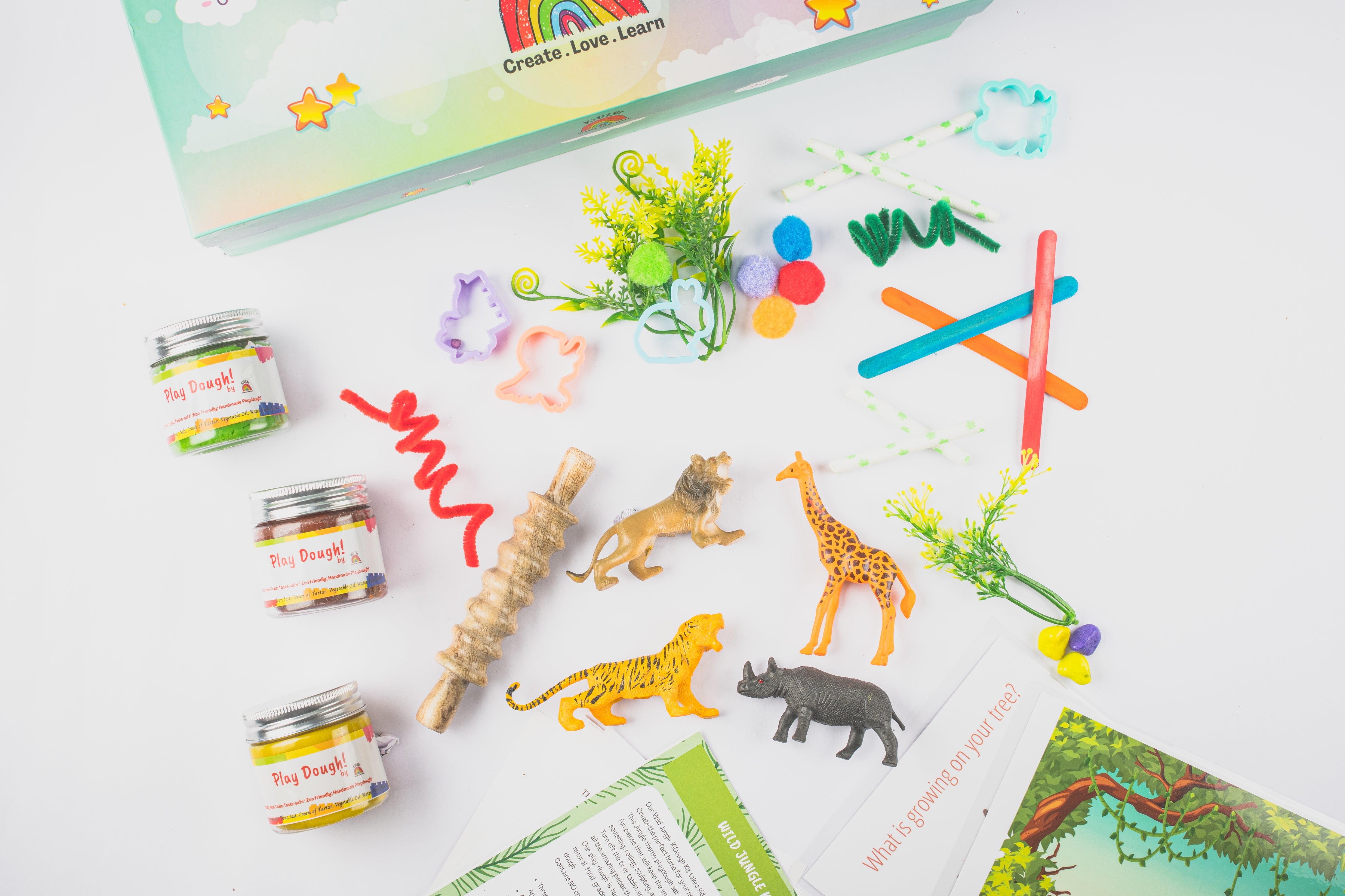 Jungle sensory playdough kit